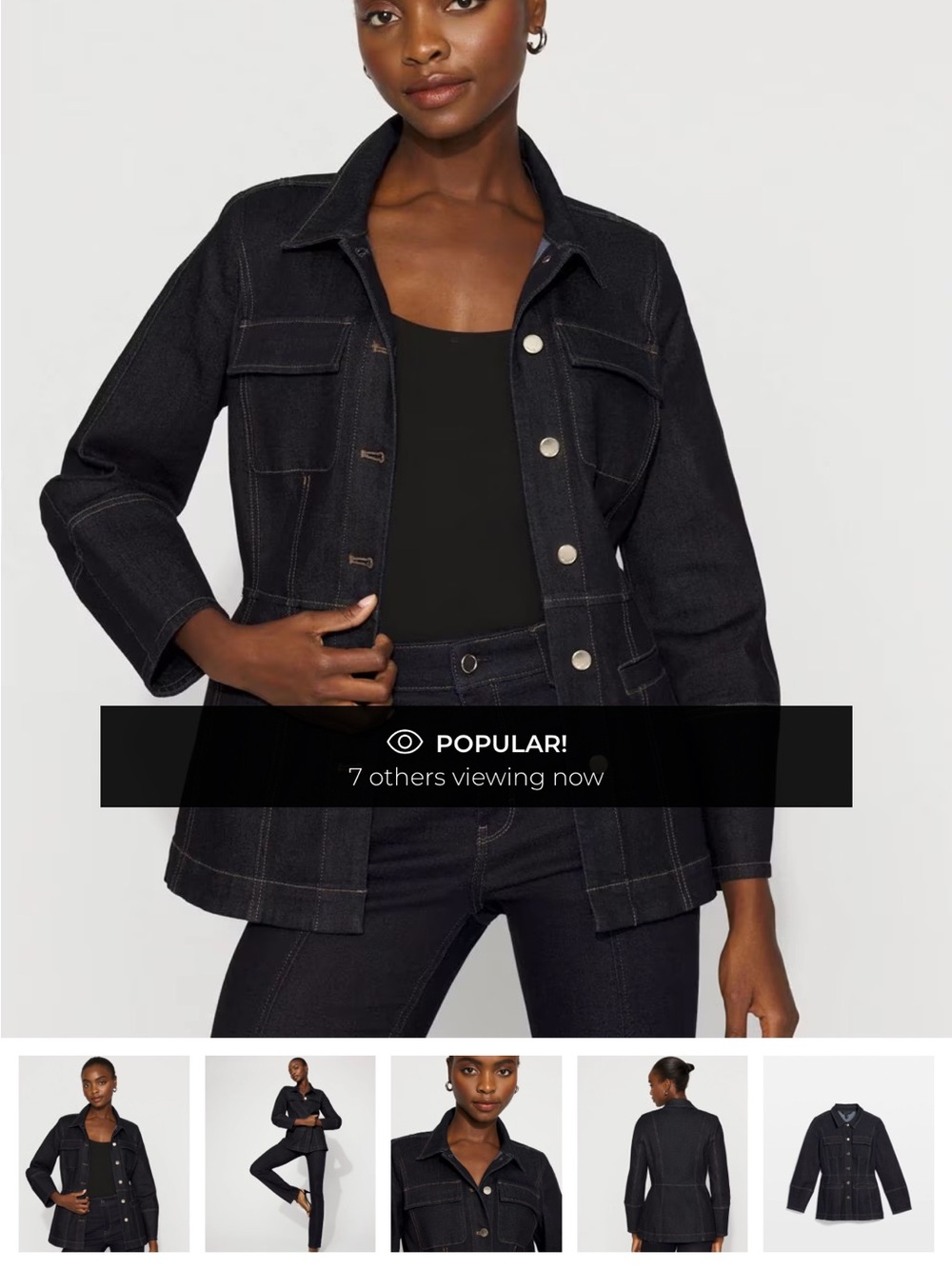 White House Black Market Black Denim Jacket